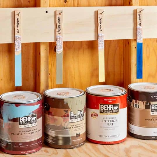 Organize your Paints with Stir Sticks - Remodeling Hacks