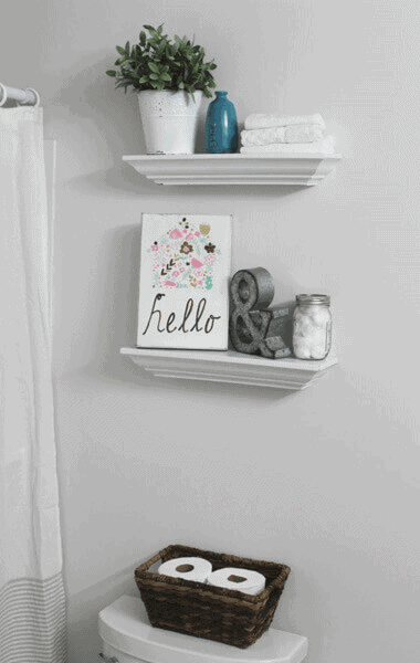 Bathroom Decor Idea: Shelves above the Toilet