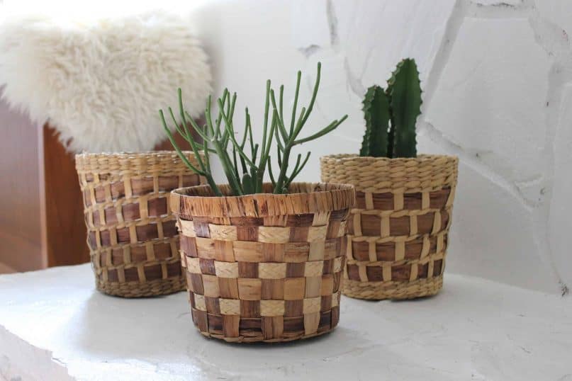 Old Baskets to Hide Nursery Pots