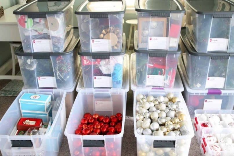 Use of clear storage containers