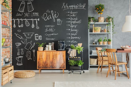 Chalkboard painted wall