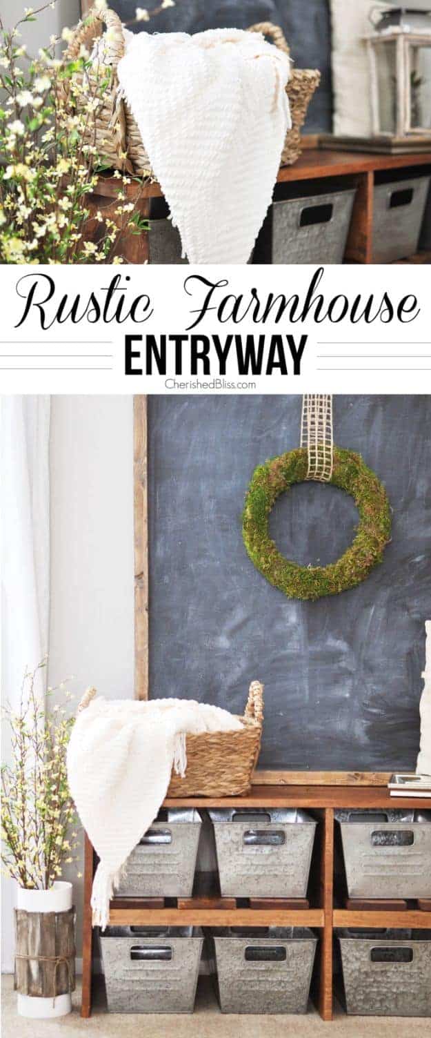 Entryway inspired by a farmhouse makes your home a country dream