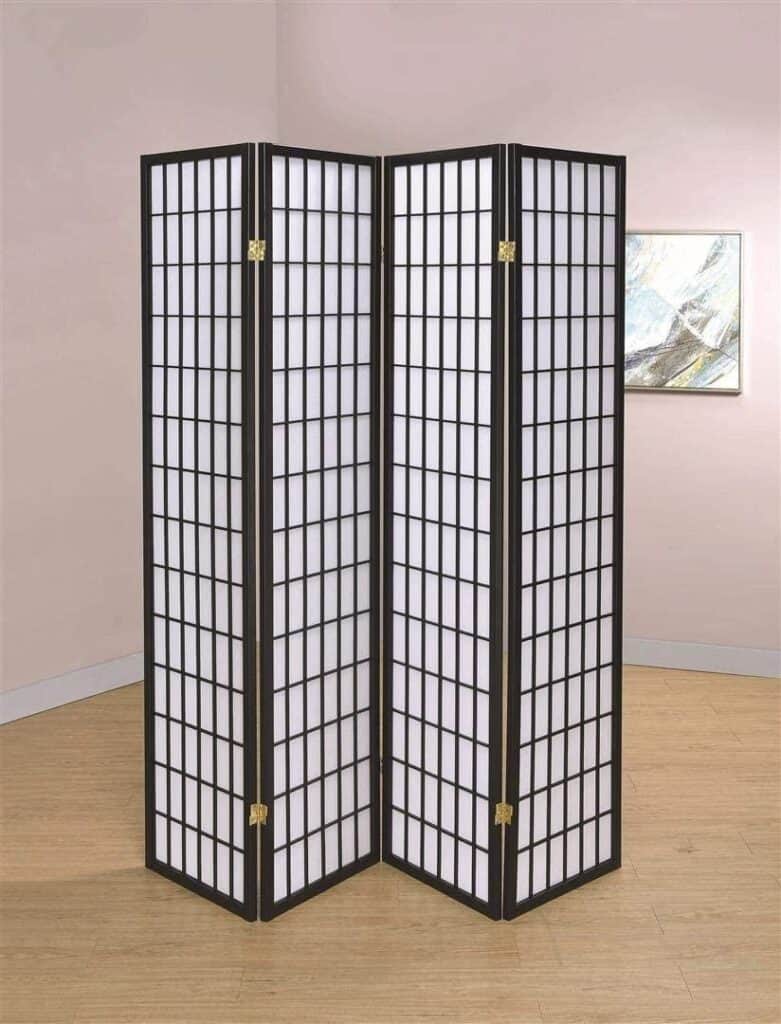 4-Panel Folding Screen Black and White