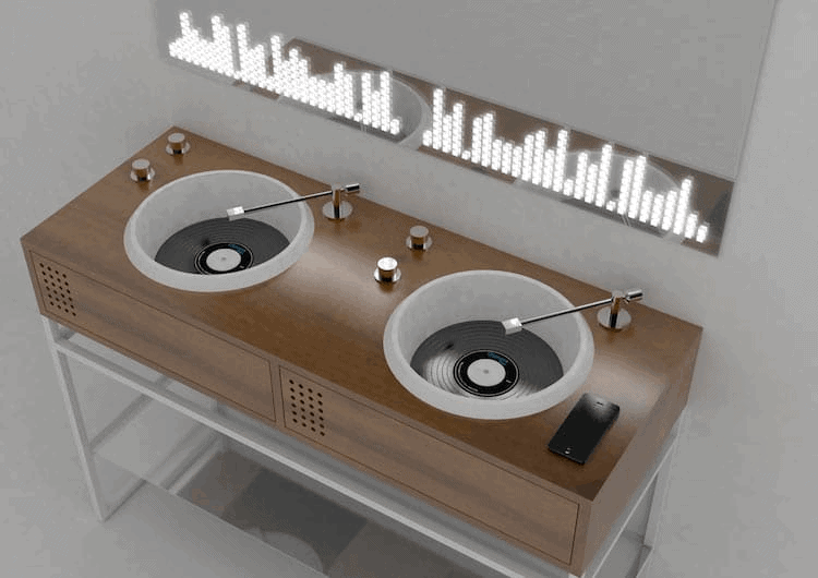 Recessed turntable in Mind-Blowing Architectural Designs