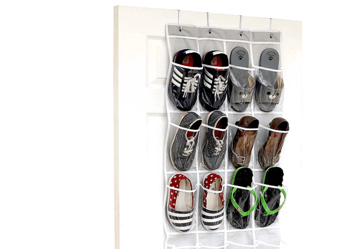 Use Over-The-Door Shoe Racks For Extra Storage