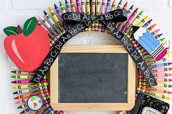 Chalkboard Crayon Wreath
