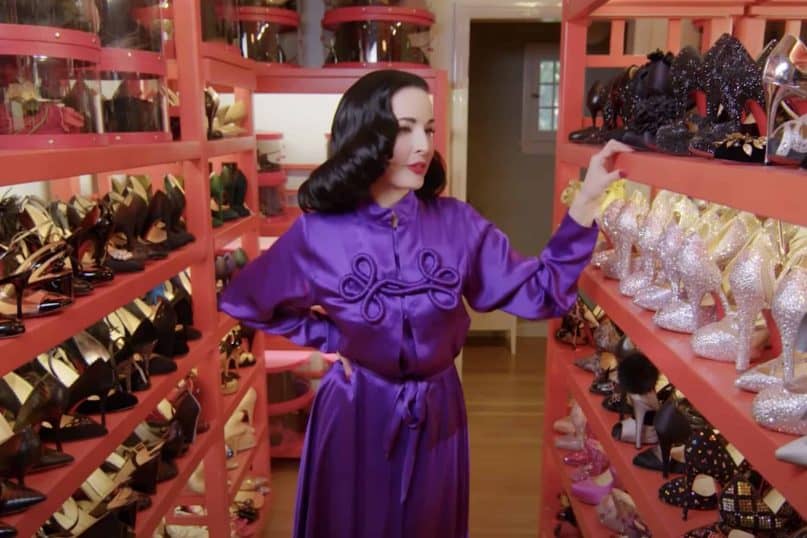 Dita Von Teese has a room dedicated to her shoe collection