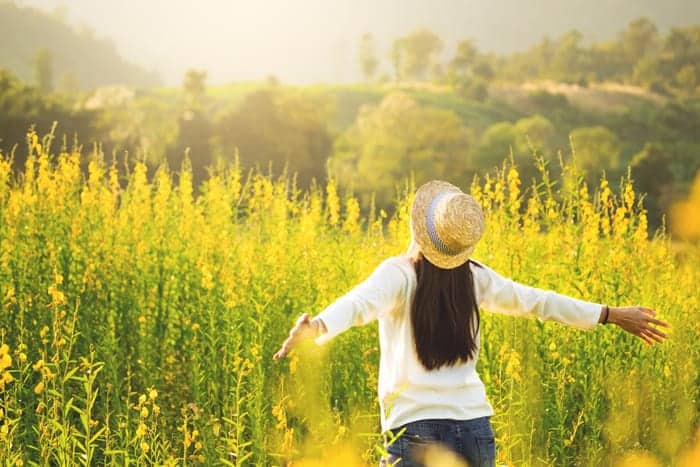 When you are gardening, breath the clean air