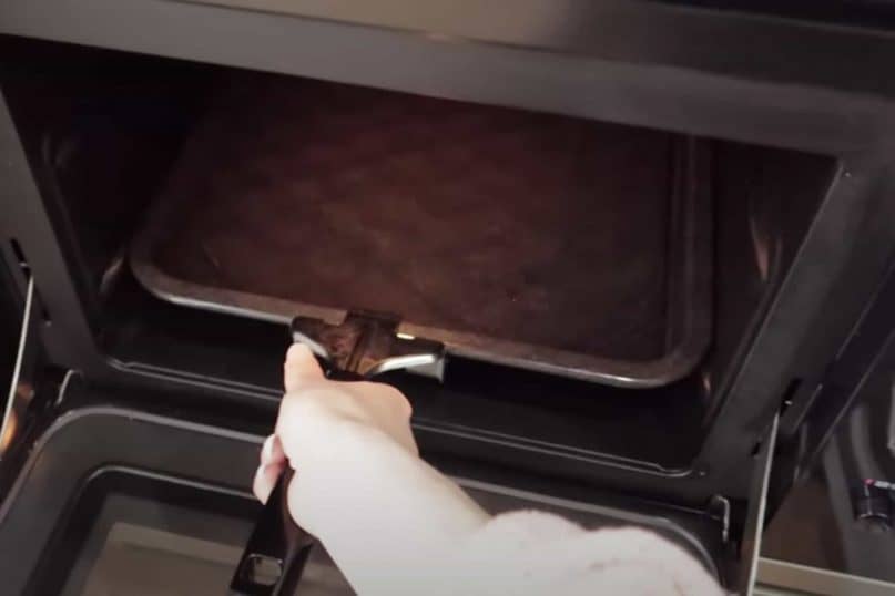 Ovens Come With a Pan Clip, So There's No Need To Wear Mitts 
