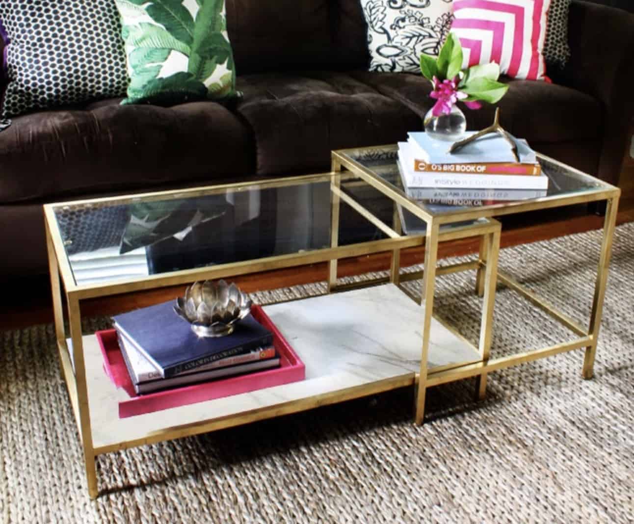 Spray Painted Nesting Gold Tables 