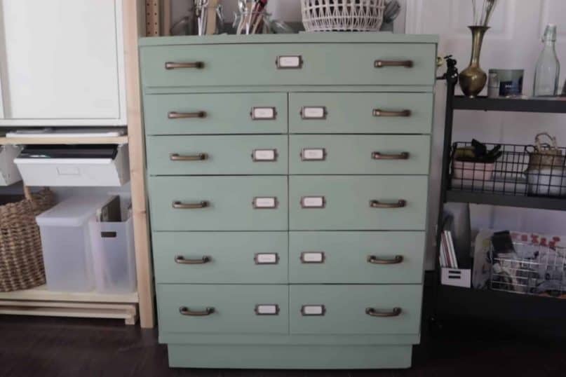 Vintage Inspired Apothecary Cabinet makes of the dresser 