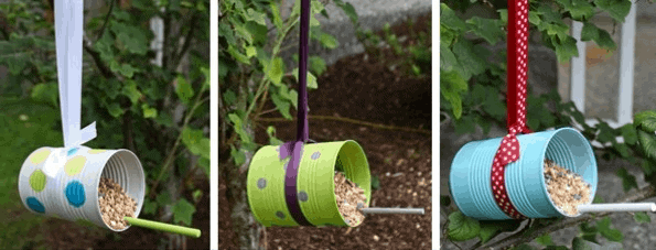 Transform Cans into Feeders for Birds