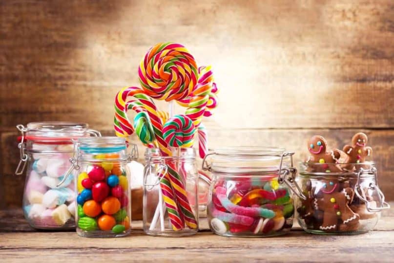 Candy-themed centerpiece