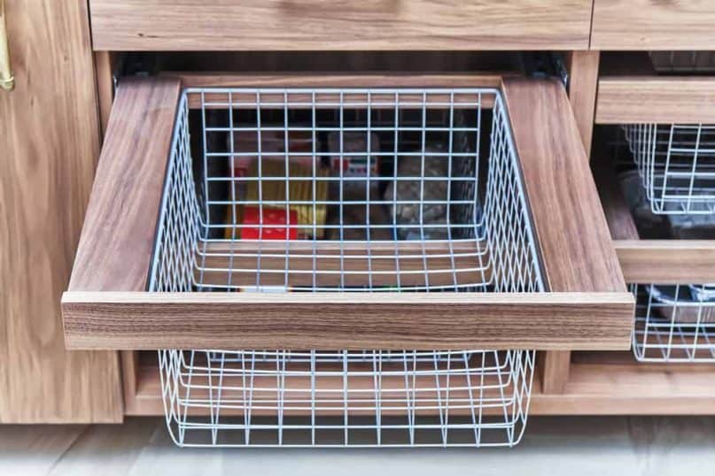 Install Mesh Drawers for Produce to Maximize Kitchen Organization