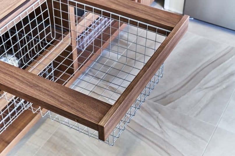 Install Mesh Drawers for Produce to Maximize Kitchen Organization