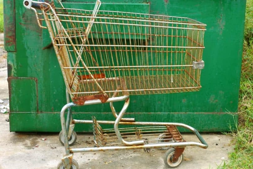  The cart is used for shopping in the mall