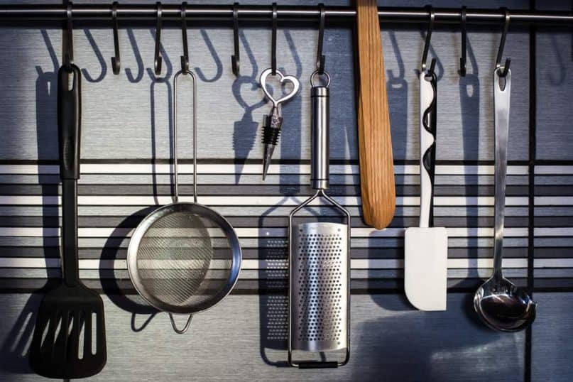 Hanging utensils on the wall