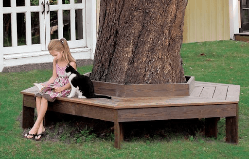  Benches made of trees