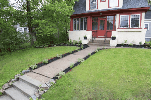 Walkway with trees