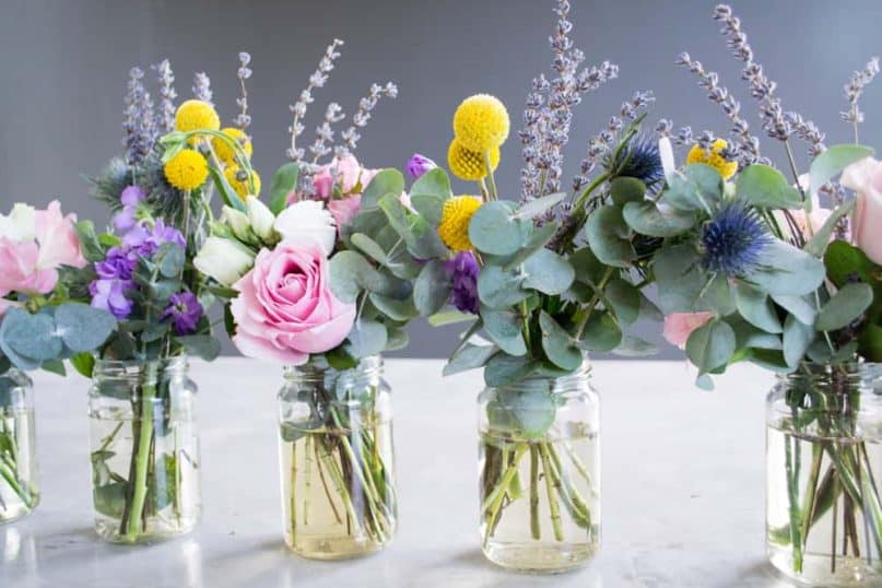 Mini Vases Made from Recycled Jars