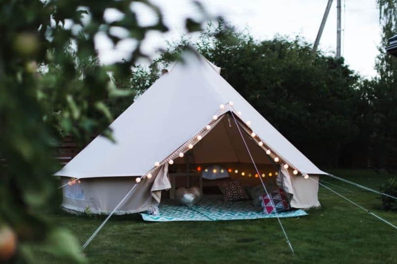 For the Honeymoon, set up a “Glamping” Tent.