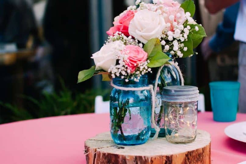 Mini Vases Made from Recycled Jars