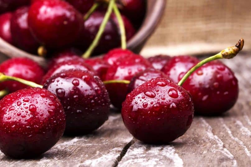 Cherries are high in sugar as well.