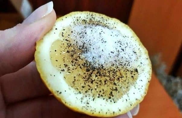 Salt and pepper on a lemon is the MAGIC combo you need!