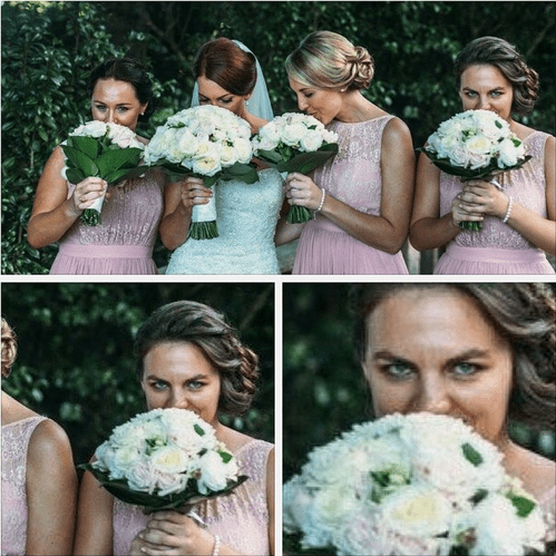 The bridesmaid's strange expression