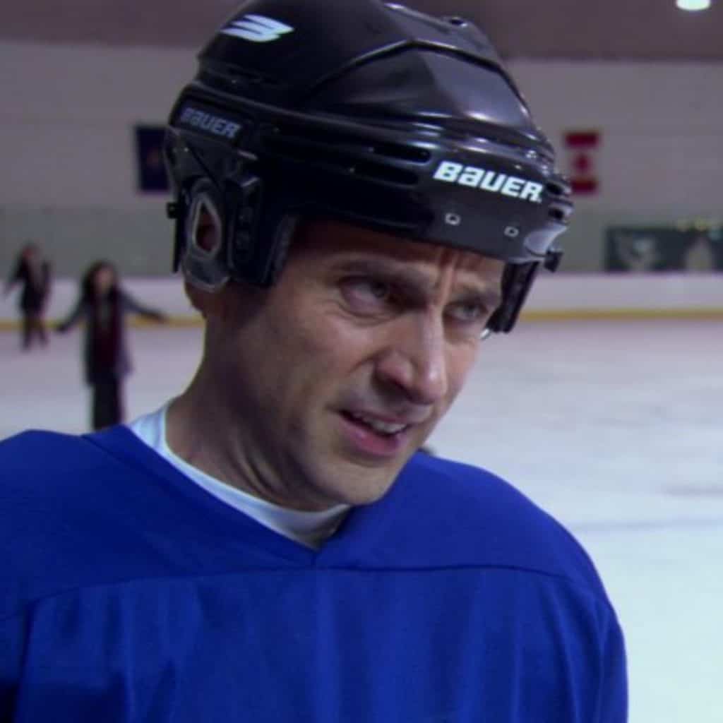 Steve Carell played ice hockey.